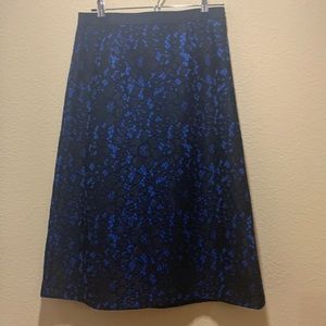 New W/Tags Dark Blue W/Laces Over Beautiful Below Knee Skirt by Tracy Reese S.10